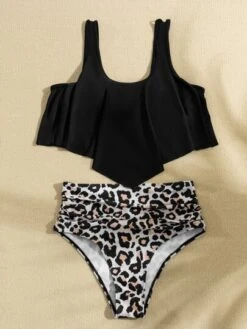 Leopard Hanky Hem Ruched Bikini Swimsuit -Curated Swimwear 1608521694a0ad83428c26f9a6f35e08c4b73f3f4f thumbnail 405x552