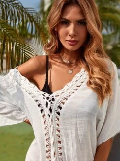 Plunging Neck Split Hem Cover Up -Curated Swimwear 1610161357781c95df4fb40a4000c5eb5a845ca085 thumbnail 405x552