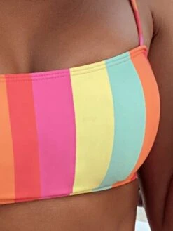Rainbow Striped Bikini Set Cami Bra & High Waisted Bottom 2 Piece Bathing Suit -Curated Swimwear 16151893290ecf00375c58f98e9107737c6495f830 thumbnail 405x552