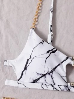 Marble Print Chain Linked Bikini Swimsuit -Curated Swimwear 1615516013e51e1f254017584acfcd14f527d78061 thumbnail 405x552