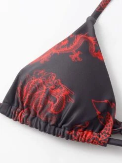 4pack Halter Bikini Swimsuit With Dragon Print Mesh Cover Up -Curated Swimwear 16206089580195b11f8c8412b759517f066babf400 thumbnail 405x552
