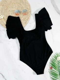 Ruffle Sleeve One Piece Swimsuit -Curated Swimwear 1621473980e79098b4e018ebd9343c7af609227a30 thumbnail 405x552