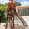 Leopard Print Sheer Mesh Kimono