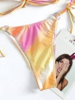 Ombre Ring Linked Triangle Thong Bikini Swimsuit -Curated Swimwear 1623393232659c642d1e3983ecbbb95cc825a6ae76 thumbnail 405x552