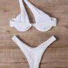 Textured Bikini Set Underwire One Shoulder Bra & High Cut Bottom 2 Piece Bathing Suit -Curated Swimwear 1624608299b29d64023234d9c5a0edee51fdc8f4b2 thumbnail 405x552