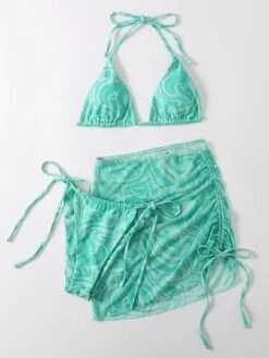 3pack Allover Print Triangle Bikini Swimsuit & Beach Skirt -Curated Swimwear 162674684696a26551a29464a2b9a541dfad4ab4a3 thumbnail 405x552