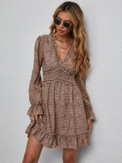 SHEIN Clasi Allover Print Frill Trim Dress -Curated Swimwear 16291566279b031e8a00a6cac4ac17ce38154bede3 thumbnail 405x552