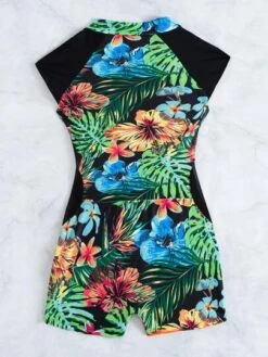 Tropical Print Zipper One Piece Swimsuit -Curated Swimwear 1634010147861e80e1b15396c0118ff7d0e6494ce2 thumbnail 405x552