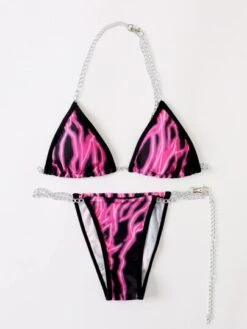 Lightning Print Bikini Set Chain Linked Micro Triangle Bra & Thong 2 Piece Swimsuit -Curated Swimwear 1636629802c43a963e749b793a6df2a5990812d39b thumbnail 405x552