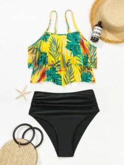 Tropical Print Tiered Layer Bikini Swimsuit -Curated Swimwear 163705942697abff8aca15c42f1a4116a43f65da92 thumbnail 405x552