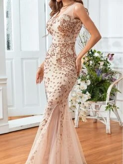 SHEIN Belle Split Thigh Contrast Sequin Mesh Prom Dress -Curated Swimwear 16372251049608395eb19ee456fd44853eae838899 thumbnail 405x552