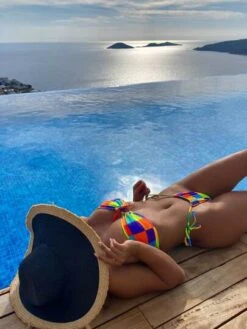 Colorful Checkered Bikini Set Bandeau Bra & Thong Bottom 2 Piece Bathing Suit -Curated Swimwear 1637291105a3d2952208dc0bc9ff7c2b2704ab607d thumbnail 405x552