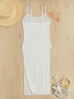 Plain Slit Thigh Knitted Cover Up -Curated Swimwear 1640151594ddf56b6adf30ef33326f4ffe8baabef8 thumbnail 405x552