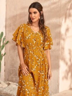 SHEIN Maternity Plant Print Layered Sleeve Dress -Curated Swimwear 164143173382829ed95f9e06a643e59b8c949955c5 thumbnail 405x552