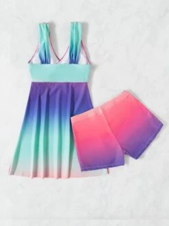 Ombre Tankini Set Wrap Detail Swim Dress & Boxer Shorts 2 Piece Swimsuit -Curated Swimwear 1642392458d2d074f204c0a2081df189c336839f3e thumbnail 405x552