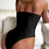 Solid Ruched V Wired One Piece Swimsuit -Curated Swimwear 1644823227e680006dc2a553cb280610863be5d46f thumbnail 405x552