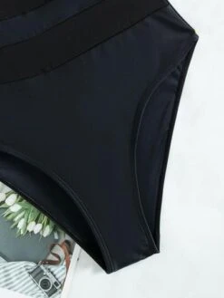 BOUDOIRCORE Plain Contrast Mesh One Piece Swimsuit -Curated Swimwear 1645097879d1fe88f20bf0aed8b5f434ae9755ae42 thumbnail 405x552