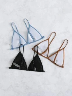 3pack Plain Triangle Bikini Top
