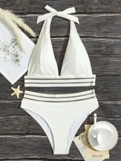 Contrast Mesh Halter Bikini Swimsuit -Curated Swimwear 16454066632cadf53c9029115fd3f09365c4c93a1d thumbnail 405x552