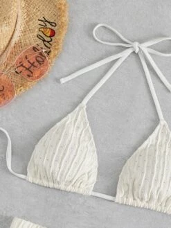 Schiffy Bikini Set Tie Back Halter Triangle Bra Top & Shorts 2 Piece Swimsuit -Curated Swimwear 164674104826ca78f87e30c0998b19fdba07c5b4af thumbnail 405x552