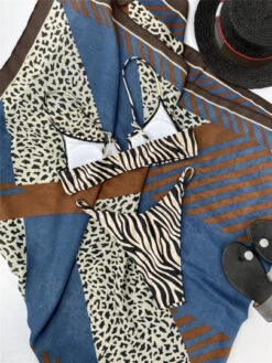 Zebra Stripe V Wired Thong Bikini Swimsuit -Curated Swimwear 16467973666362d8094e3d35aff003b201249251e3 thumbnail 405x552