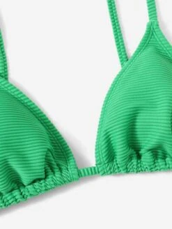 Ribbed Bikini Set Tie Back Triangle Bra Top & Tie Side Bikini Bottom 2 Piece Bathing Suit -Curated Swimwear 1646879577b0497f1294137f951be20e7630540d55 thumbnail 405x552