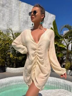 Drawstring Cover Up -Curated Swimwear 16472294491a2211ec3266a4874958344a5a42cc50 thumbnail 405x552