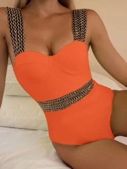 Contrast Tape Underwire One Piece Swimsuit -Curated Swimwear 1647588107138caacc995e68a80cc62e4041755522 thumbnail 405x552