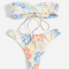 Floral Print Drawstring Bandeau Bikini Swimsuit -Curated Swimwear 1647825948e348594feaad95b797313cca880a1827 thumbnail 405x552