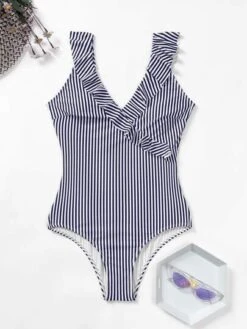 Striped Frill Trim One Piece Swimsuit -Curated Swimwear 16487903740c8db1de309b36ec7d667593b439f3f0 thumbnail 405x552