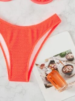 Textured Bikini Set Underwire Halter Triangle Bra & High Cut Bottom 2 Piece Bathing Suit -Curated Swimwear 16512165455b3ba90a34c962ed5a6f4cd3b0be25d6 thumbnail 405x552