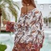 Paisley Print Batwing Sleeve Kimono -Curated Swimwear 1651814901e635cc519de837d426777a725106f102 thumbnail 405x552