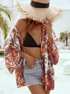 Paisley Print Batwing Sleeve Kimono -Curated Swimwear 1651814910589a921656cd9210ca02792dbc6c8267 thumbnail 405x552