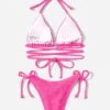 Textured Bikini Set Halter Triangle Bra Top & Tie Side Bikini Bottom 2 Piece Bathing Suit -Curated Swimwear 16520845061ebb987a32b8101e731a59a10f779c17 thumbnail 405x552
