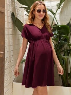 SHEIN Maternity Solid High Waist Dress -Curated Swimwear 1652323182b62f5fd9d81ff5e3d293159db0a2c766 thumbnail 405x552