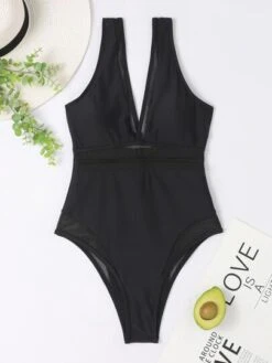 Mesh Panel One Piece Swimsuit -Curated Swimwear 165276232163b8e312d2fe0677848cc8251fde380d thumbnail 405x552