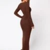 SHEIN SXY Solid Split Thigh Scoop Neck Dress -Curated Swimwear 165285493524a33408947158a3d0503c6f99e64061 thumbnail 405x552