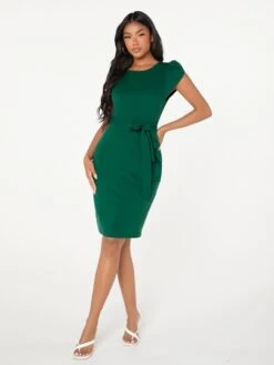 EvoluSHEIN Petal Sleeve Self Belted Dress -Curated Swimwear 1655949451910373c744f5df285e020eb90b110503 thumbnail 405x552