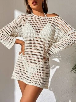 Hollow Out Drop Shoulder Cover Up Without Bikini -Curated Swimwear 1657071897faab4dfceb73ae887f49938c8104f08c thumbnail 405x552