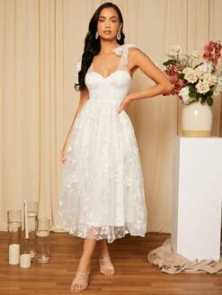 SHEIN Belle Floral Embroidery Tie Shoulder Bustier Schiffy Wedding Dress -Curated Swimwear 165847217260303b0b7938f742af9572f49b4018d4 thumbnail 405x552