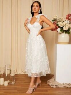 SHEIN Belle Floral Embroidery Tie Shoulder Bustier Schiffy Wedding Dress -Curated Swimwear 1658472175da7f3f19dc34b2765f9be01cadf7a3a4 thumbnail 405x552