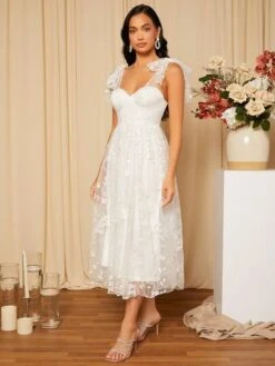 SHEIN Belle Floral Embroidery Tie Shoulder Bustier Schiffy Wedding Dress -Curated Swimwear 1658472177345b6150382a8575942fa4c53d160780 thumbnail 405x552