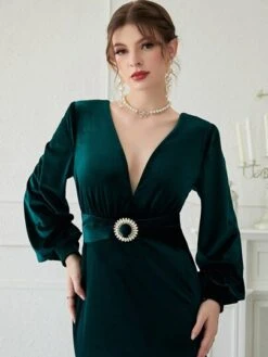 Giffniseti Surplice Neck Split Thigh Belted Dress -Curated Swimwear 1659063931ebfc97c5cf313265d665491163328605 thumbnail 405x552