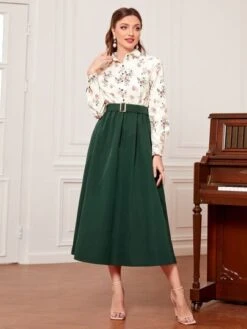 SHEIN Modely Collared Floral Print Belted Shirt Dress -Curated Swimwear 16607872141a28dbc7374a8ddbed6ddbf9c989f947 thumbnail 405x552