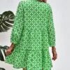 SHEIN VCAY Floral Print Tie Neck Smock Dress -Curated Swimwear 1661930476bb2268e266855846ec3c7cdd7d30b894 thumbnail 405x552