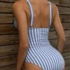 Striped Plunging One-Piece Swimsuit -Curated Swimwear 1663136072ad0fe0267536c6cd364f084f901565d9 thumbnail 405x552