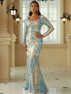 Missord Sequin Baroque Mermaid Hem Formal Dress -Curated Swimwear 16654558296e6cac1c6281ae4b6198c11dc1accf90 thumbnail 405x552