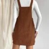 SHEIN Qutie Solid Pocket Patched Overall Dress Without Sweater -Curated Swimwear 166606424621b0376505f994600e00d36dca59773f thumbnail 405x552