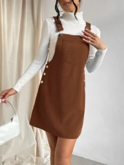 SHEIN Qutie Solid Pocket Patched Overall Dress Without Sweater -Curated Swimwear 1666064250c97a628fad2305c59b3e2092e974f8d9 thumbnail 405x552