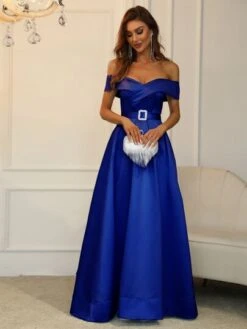 Off Shoulder Boxy Pleated Split Thigh Prom Dress -Curated Swimwear 1666064832d6102d948e46f69d405e892c847fe3b9 thumbnail 405x552